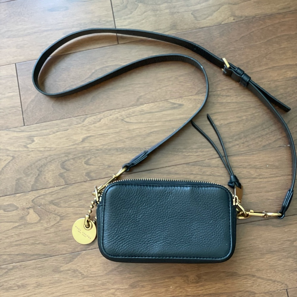 Marc Jacobs crossbody camera bag black leather